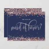 Invitation la marine or rose moderne sera-t-elle ma servante (Devant / Derrière)