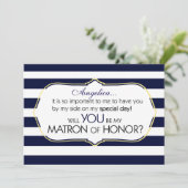 Invitation La Marine Stripes sera-t-elle mon maître d'honneur (Debout devant)