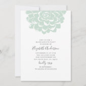 Invitation La menthe est succulente. Bachelorette moderne cac (Devant)