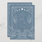 Invitation La Mère, Baby shower céleste (Devant / Derrière)