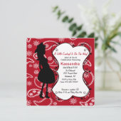 Invitation La mère de l'Occident rouge sera Baby shower (Debout devant)