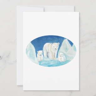 Invitation La mère ours polaire et deux oursons
