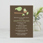 Invitation La mère verte et les bébés oiseaux dans un Baby sh (Debout devant)