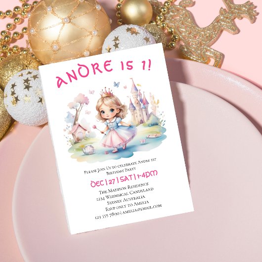 Invitation La mignonne princesse en Whimsical au pays des mer