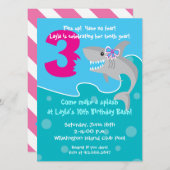 Invitation La morsure de requin de fille invitent la 3ème (Devant / Derrière)