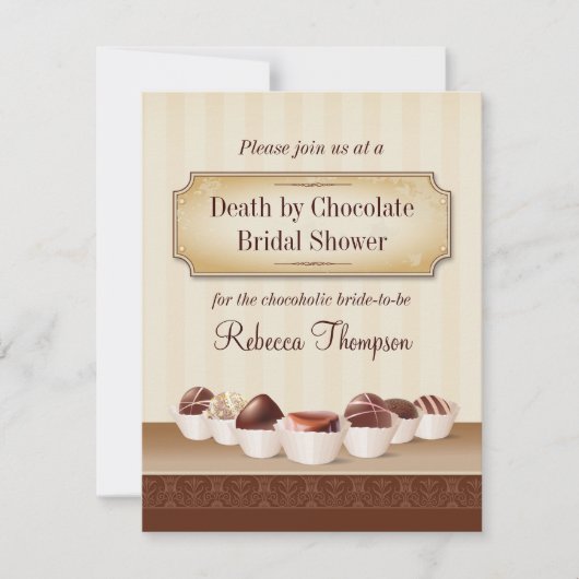 Invitation La mort par la Fête de la mariée de chocolat (Devant)