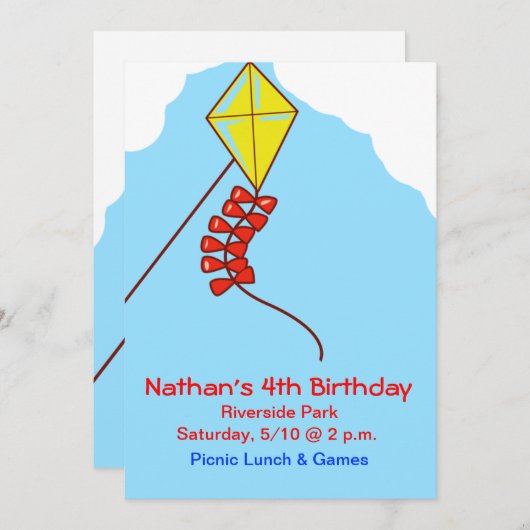 Invitation La mouche veneze un cerf-volant invite (Devant / Derrière)