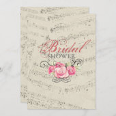 Invitation La musique romantique moderne note la douche (Devant / Derrière)