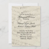 Invitation La musique romantique note le dîner de répétition (Devant)