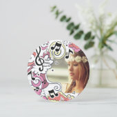 Invitation La musique rose note autour de l'invitation de (Debout devant)