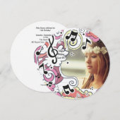 Invitation La musique rose note autour de l'invitation de (Devant / Derrière)