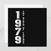 Invitation La naissance des légendes 1979 41 st Cadeau d'anni (Devant / Derrière)