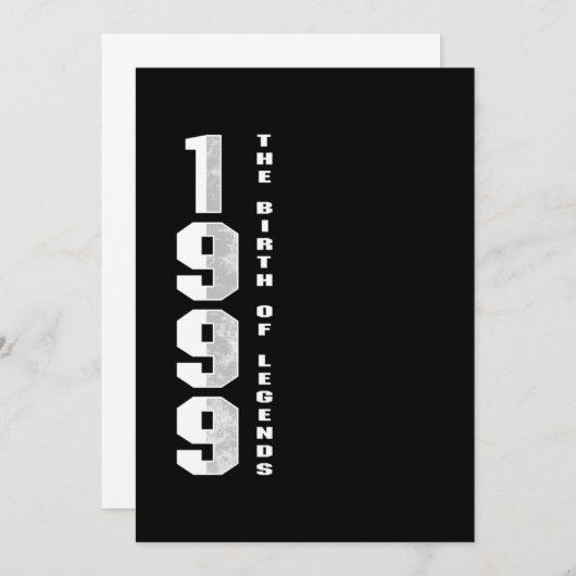 Invitation La naissance des légendes 1999 21 e cadeau d'anniv (Devant / Derrière)
