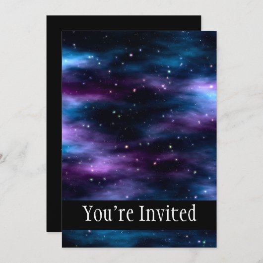 Invitation La Nébuleuse de l'espace de voyage fantastique (Devant / Derrière)