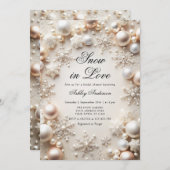 Invitation La neige en amour Fête des mariées de perles de fl (Devant / Derrière)