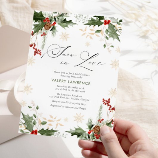 Invitation La neige en amour Fête des mariées d'hiver