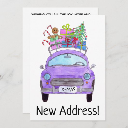 Invitation La Nouvelle Address Purple Car (Devant / Derrière)