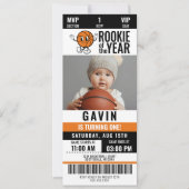 Invitation La Nouvelle De L'Année Basketball Photo Anniversai (Devant)