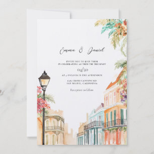 Invitation La Nouvelle-Orléans Louisiane NOLA Aquarelle