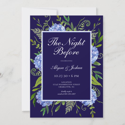 Invitation La Nuit Avant Blue Hydrangea (Devant)