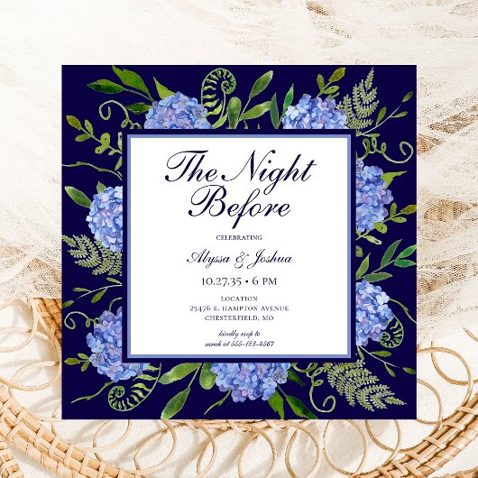 Invitation La Nuit Avant Blue Hydrangea