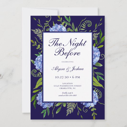 Invitation La Nuit Avant Blue Hydrangea (Devant)