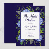 Invitation La Nuit Avant Blue Hydrangea (Devant / Derrière)