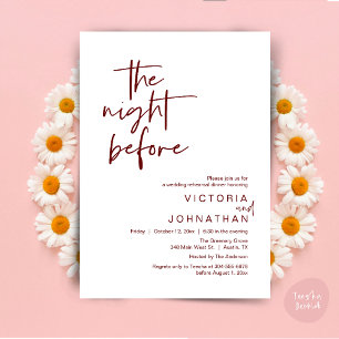 Invitation La Nuit Avant, Dîner de la Fête de Répétition de M