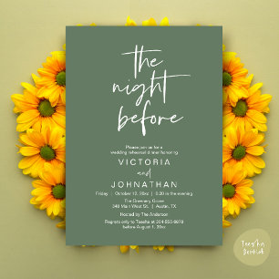 Invitation La Nuit Avant, Dîner de Répétition de Mariage