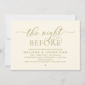 Invitation La Nuit Avant, Dîner de Répétition de Mariage Chic (Devant)