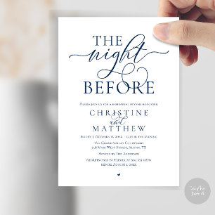 Invitation La Nuit Avant, Dîner de Répétition de Mariage Chic