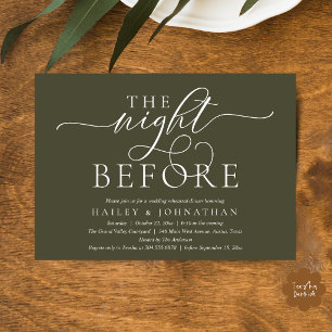 Invitation La Nuit Avant, Dîner de Répétition de Mariage Chic
