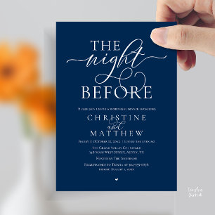 Invitation La Nuit Avant, Dîner de Répétition de Mariage Élég