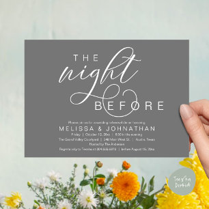 Invitation La Nuit Avant, Dîner de Répétition de Mariage Élég
