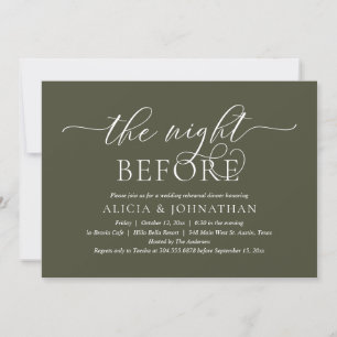 Invitation La Nuit Avant, Dîner de Répétition de Mariage Mode