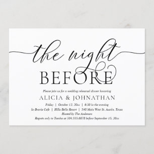 Invitation La Nuit Avant, Dîner de Répétition de Mariage Mode