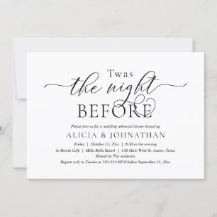 Invitation La Nuit Avant, Dîner de Répétition de Mariage Mode