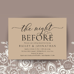 Invitation La Nuit Avant, Dîner de Répétition de Mariage Mode