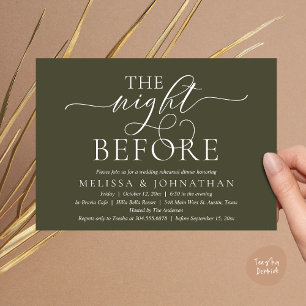 Invitation La Nuit Avant, Dîner de Répétition de Mariage Mode