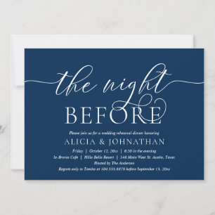 Invitation La Nuit Avant, Dîner de Répétition de Mariage Mode