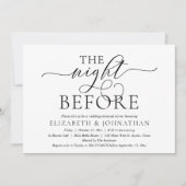 Invitation La Nuit Avant, Dîner de Répétition de Mariage Mode (Devant)