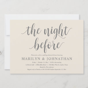 Invitation La Nuit Avant, Dîner de Répétition de Mariage Mode