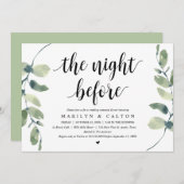 Invitation La Nuit Avant, Dîner De Répétition, Eucalyptus (Devant / Derrière)