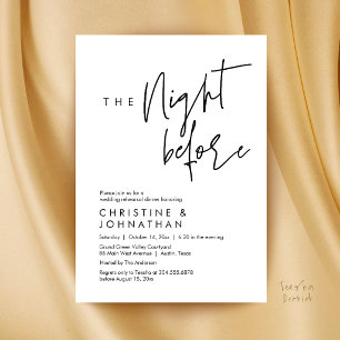 Invitation La Nuit Avant, Dîner Décontracté de Répétition de 