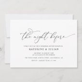 Invitation LA NUIT AVANT | Dîner simple de répétition élégant (Devant)