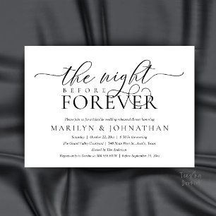 Invitation La Nuit Avant Forever, Dîner de Répétition Chic