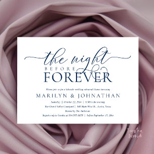 Invitation La Nuit Avant Forever, Dîner de Répétition Chic