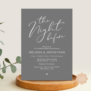 Invitation La nuit avant la fête de répétition Mariage romant