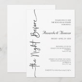 Invitation La Nuit Avant La Répétition Dîner Panneaux De Mous (Devant / Derrière)