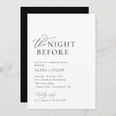 Invitation La nuit avant la répétition du mariage noir et bla (Devant / Derrière)